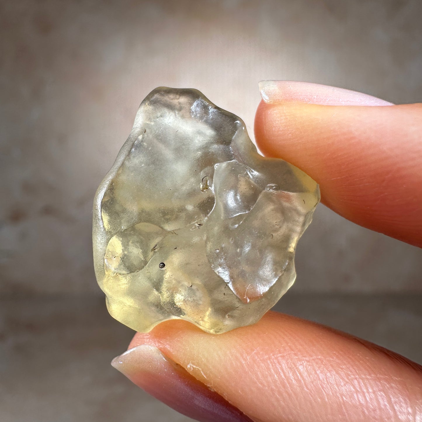 Libyan Desert Glass Tektite with Cristobalite (3.86g) Museum Grade, Sahara Desert, Egypt