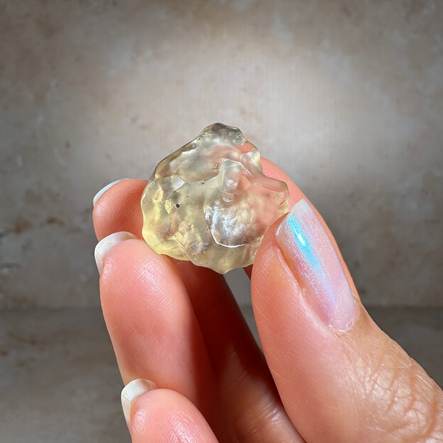 Libyan Desert Glass Tektite with Cristobalite (3.86g) Museum Grade, Sahara Desert, Egypt