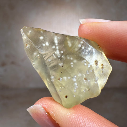 Libyan Desert Glass Tektite with Cristobalite (8.09g) Museum Grade, Sahara Desert, Egypt