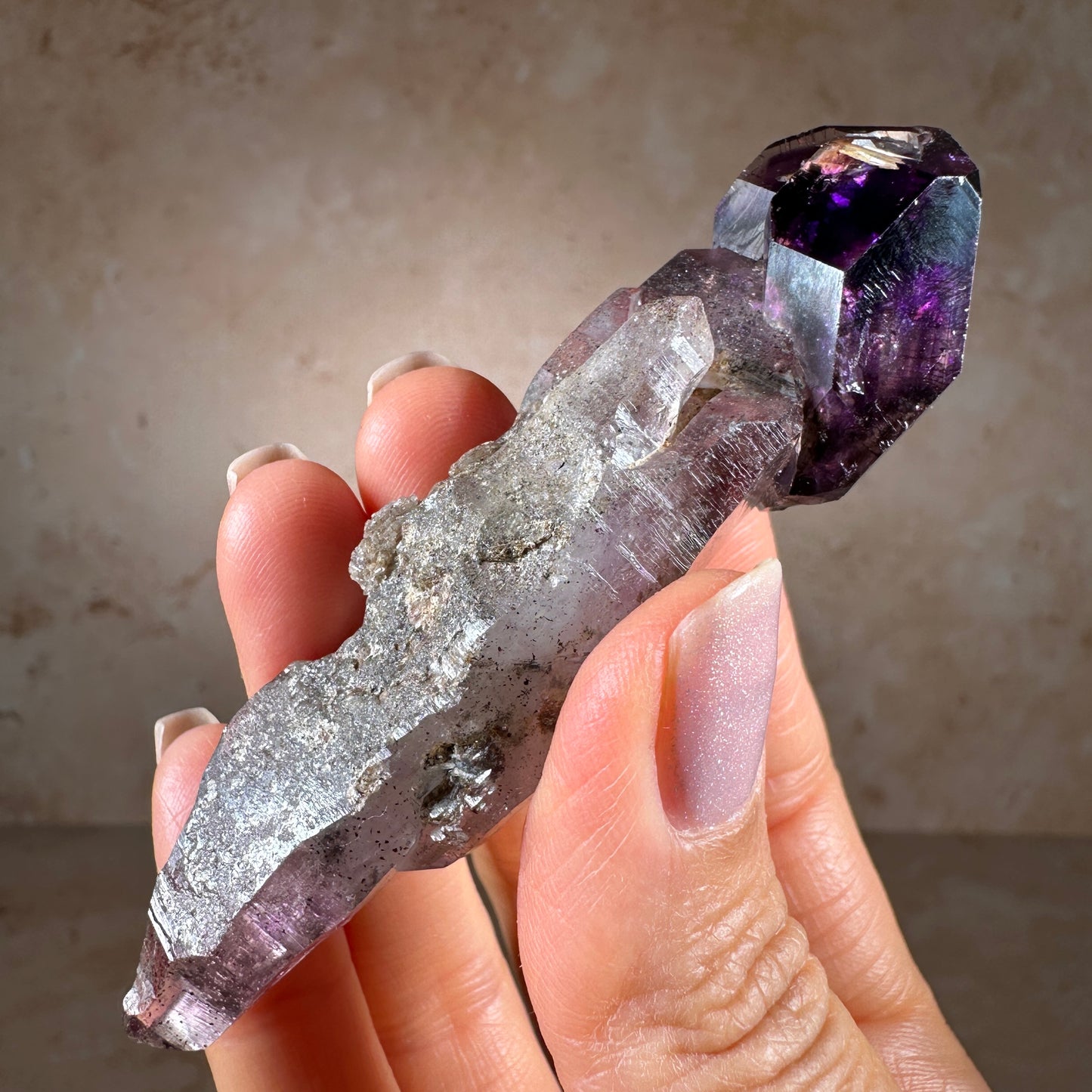 Chibuku Amethyst Scepter, Double Terminated, 58.28g | Chibuku Mine, Mateke, Zimbabwe, Africa