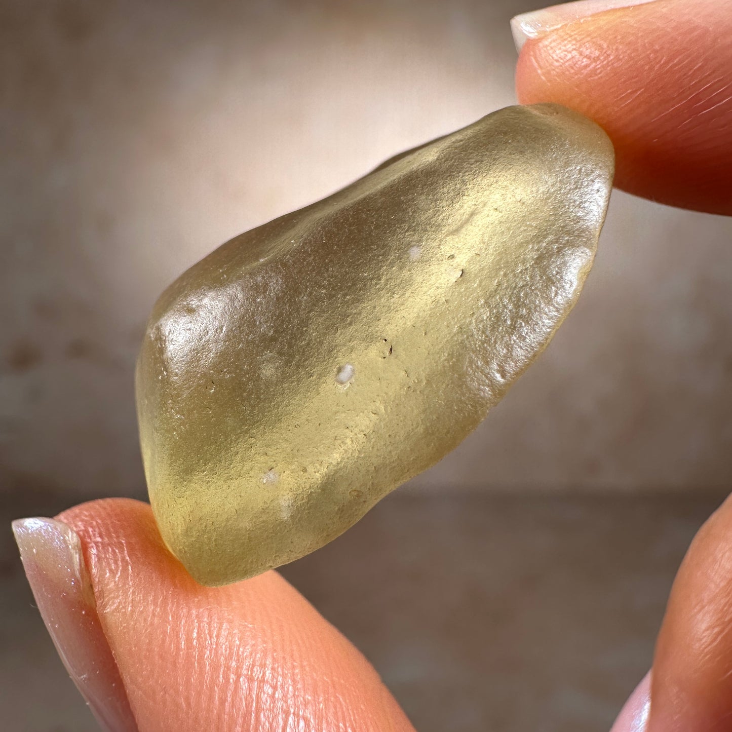 Libyan Desert Glass Tektite with Cristobalite (10.95g) Museum Grade, Sahara Desert, Egypt