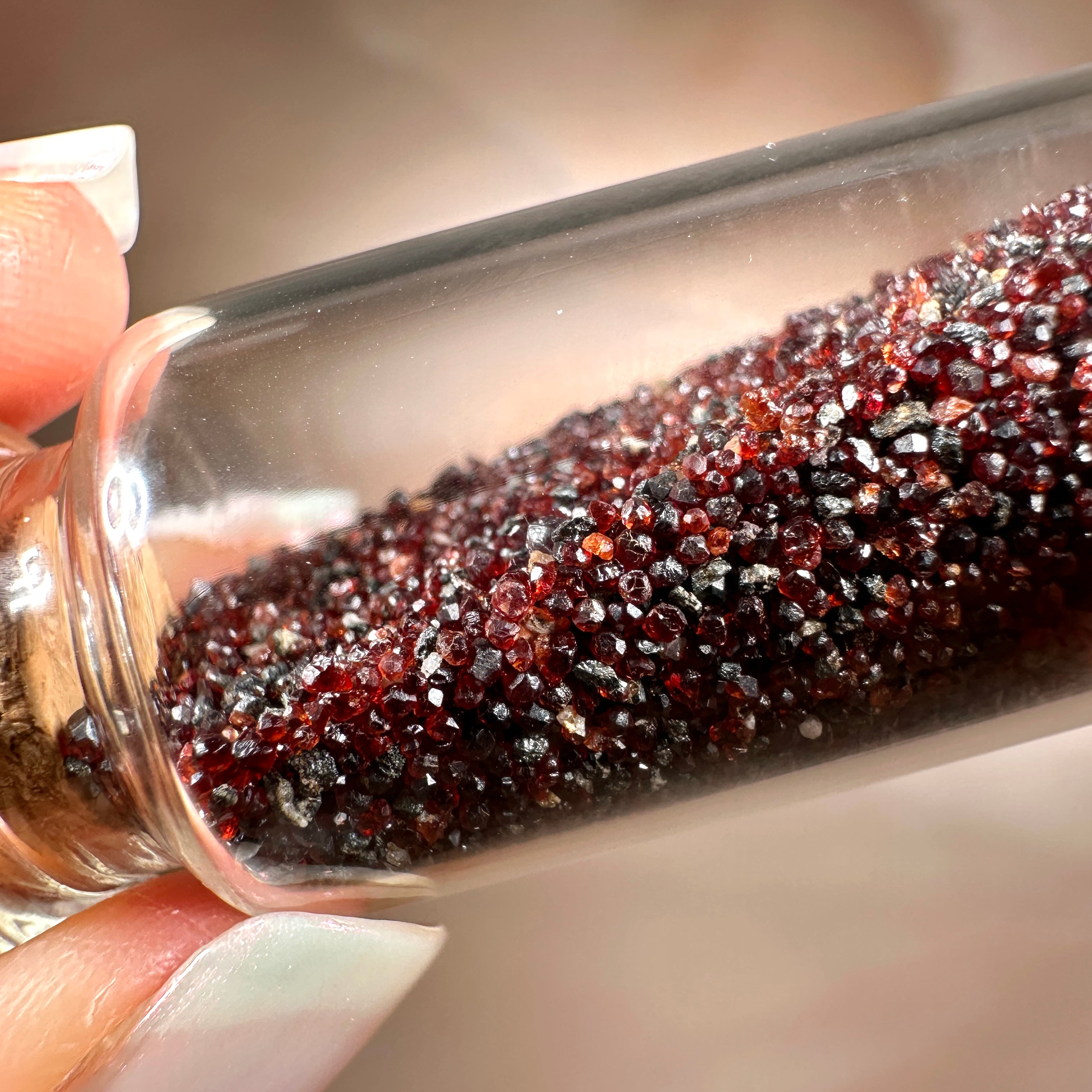 Micro Garnet Crystals “Sand Rubies” 20g — Sabino Canyon, Tucson