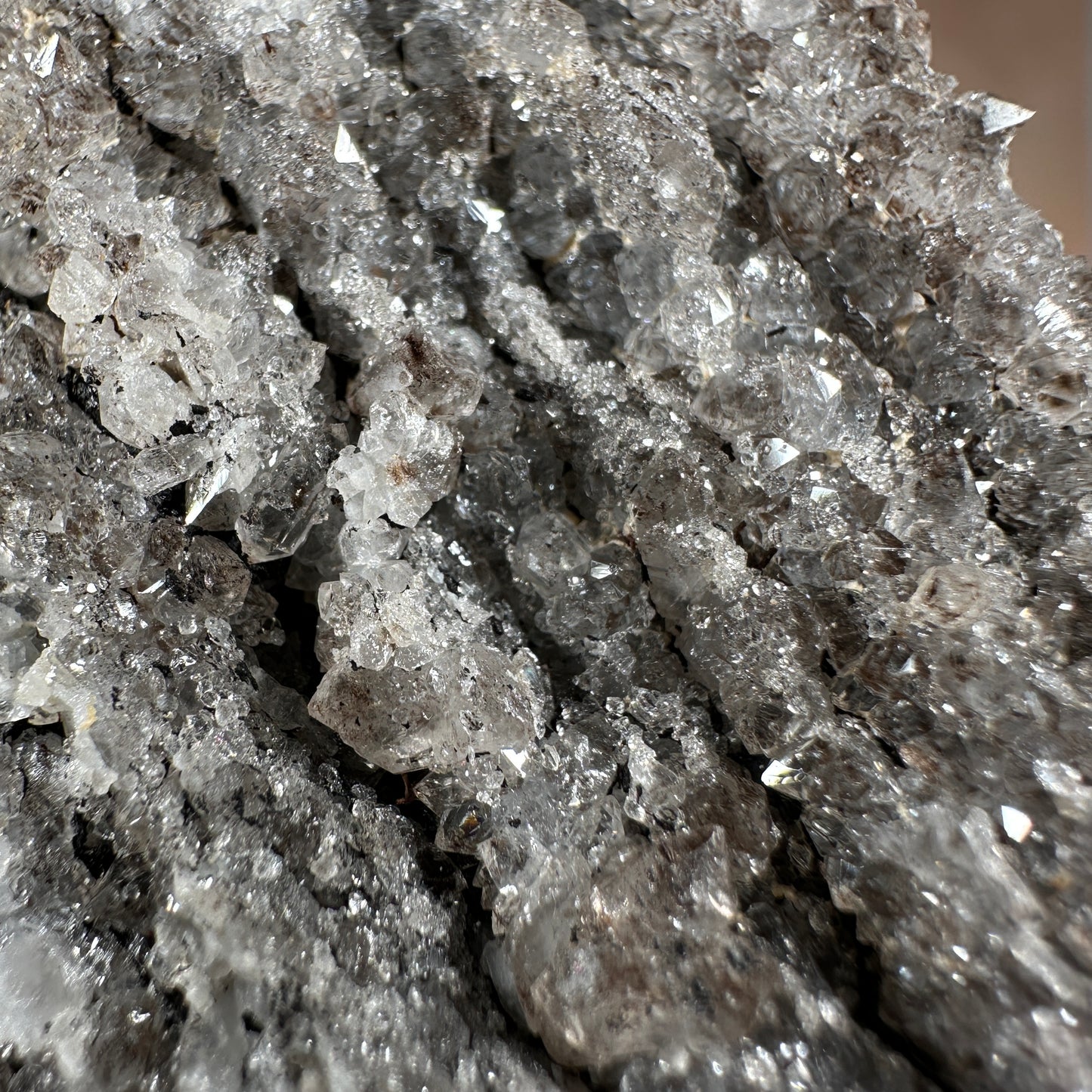 Crystallized Fossil Wood with Silver Smoky Quartz Druzy, 104g | Arizona