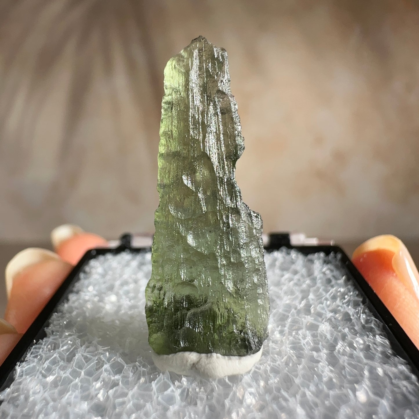 Splash-Form Moldavite, 1.20g | Chlum, Czech Republic