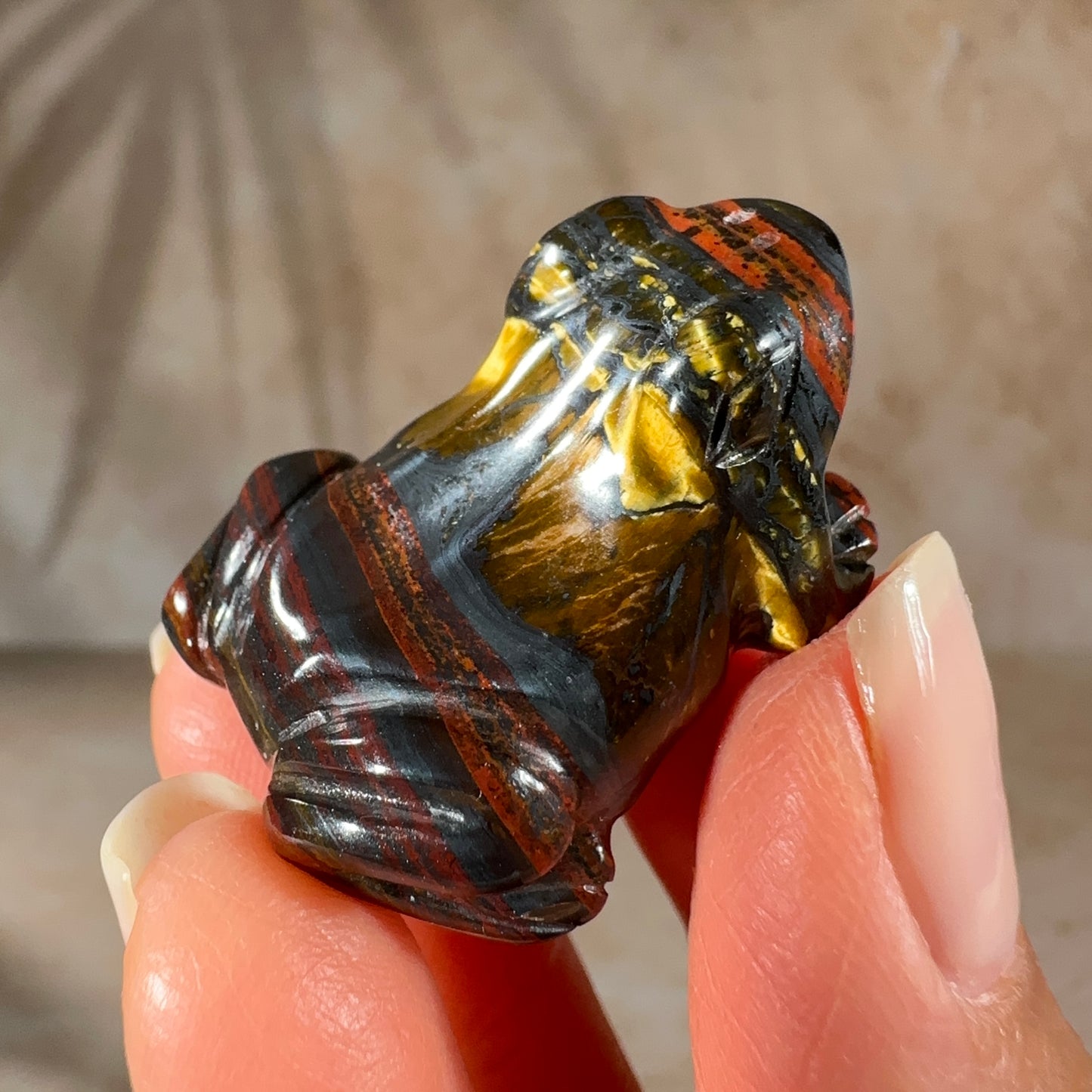 Tigers Eye Frog Carving, 19.86g | South Africa