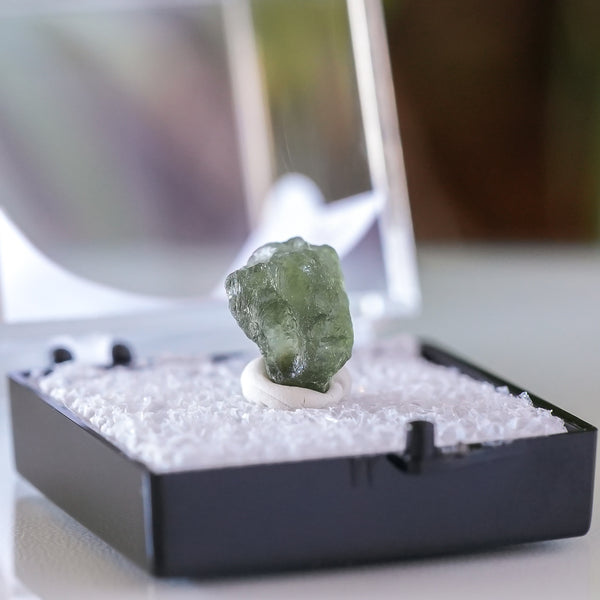 Moldavite with Collectors Box from Chlum, Czech Republic, 3ct