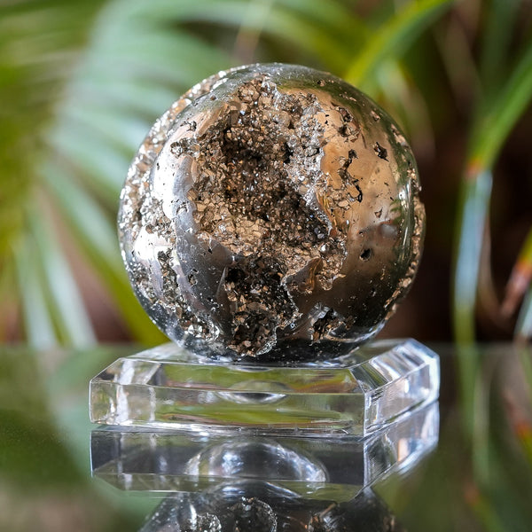 Pyrite Sphere from Huanzala Mine, Peru, 320g