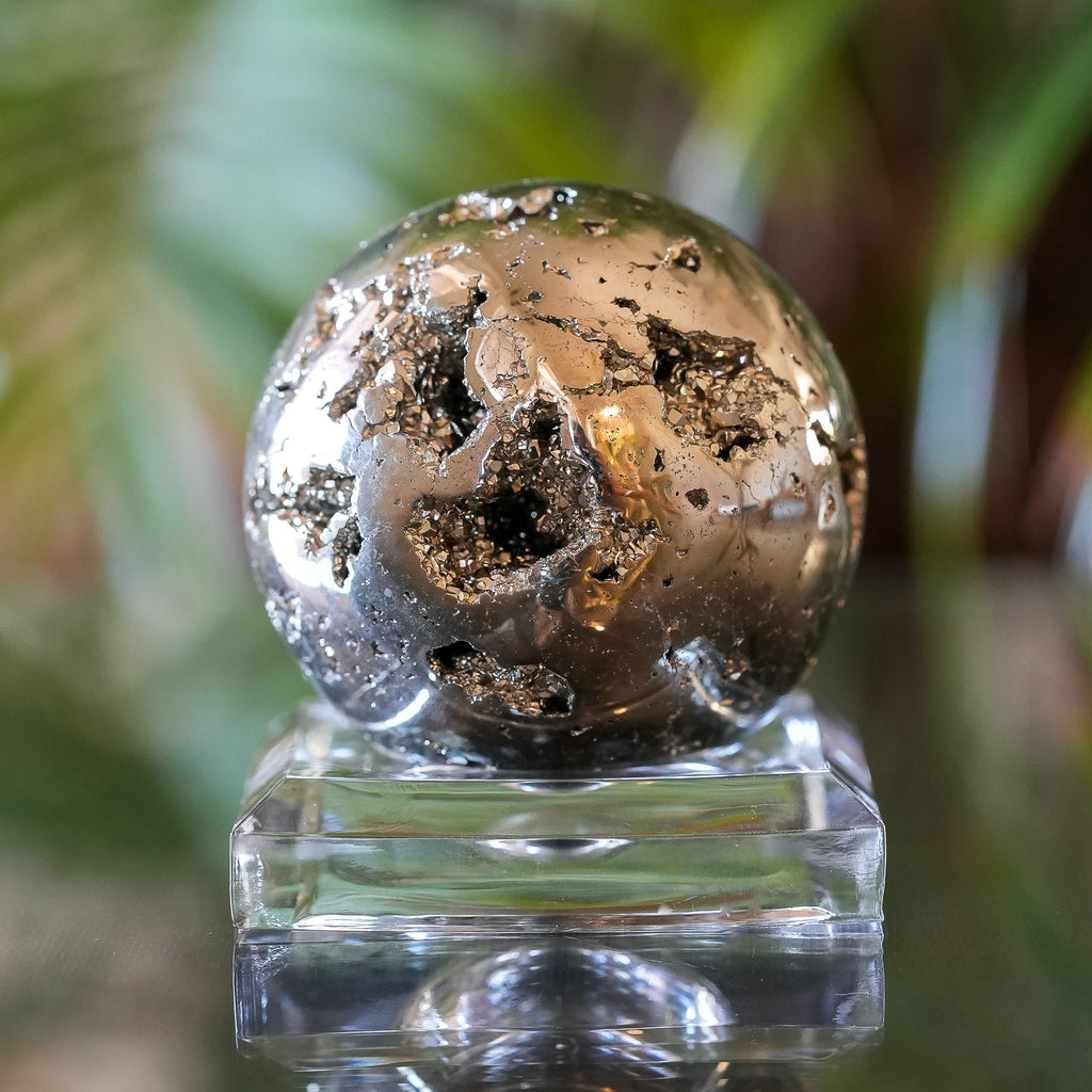 Pyrite Sphere from Huanzala Mine, Peru, 254g