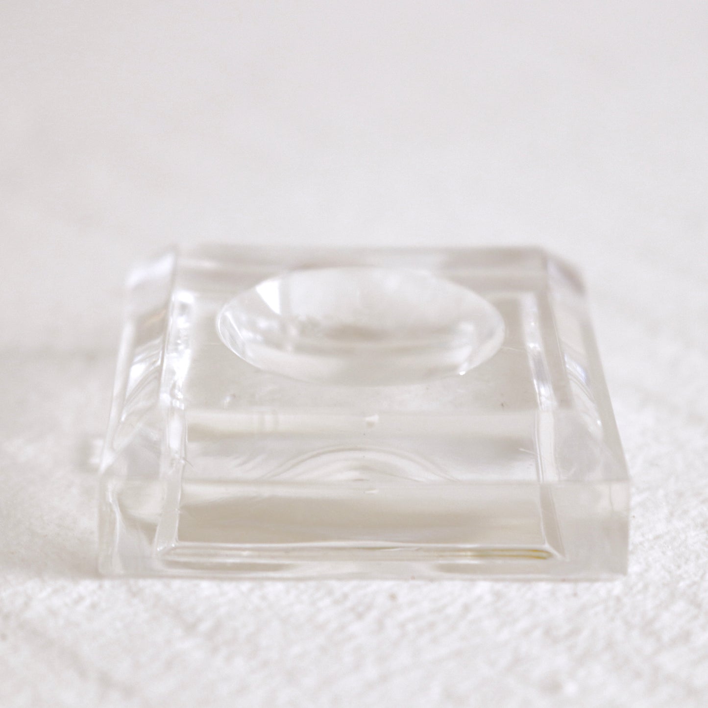 Clear Acrylic Display Stand For Crystal Spheres | Beveled 1.5" Square w/ Dimple