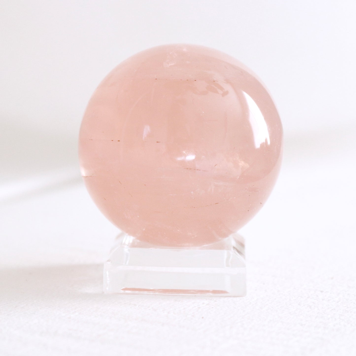 Clear Acrylic Display Stand For Crystal Spheres | Beveled 1.5" Square w/ Dimple