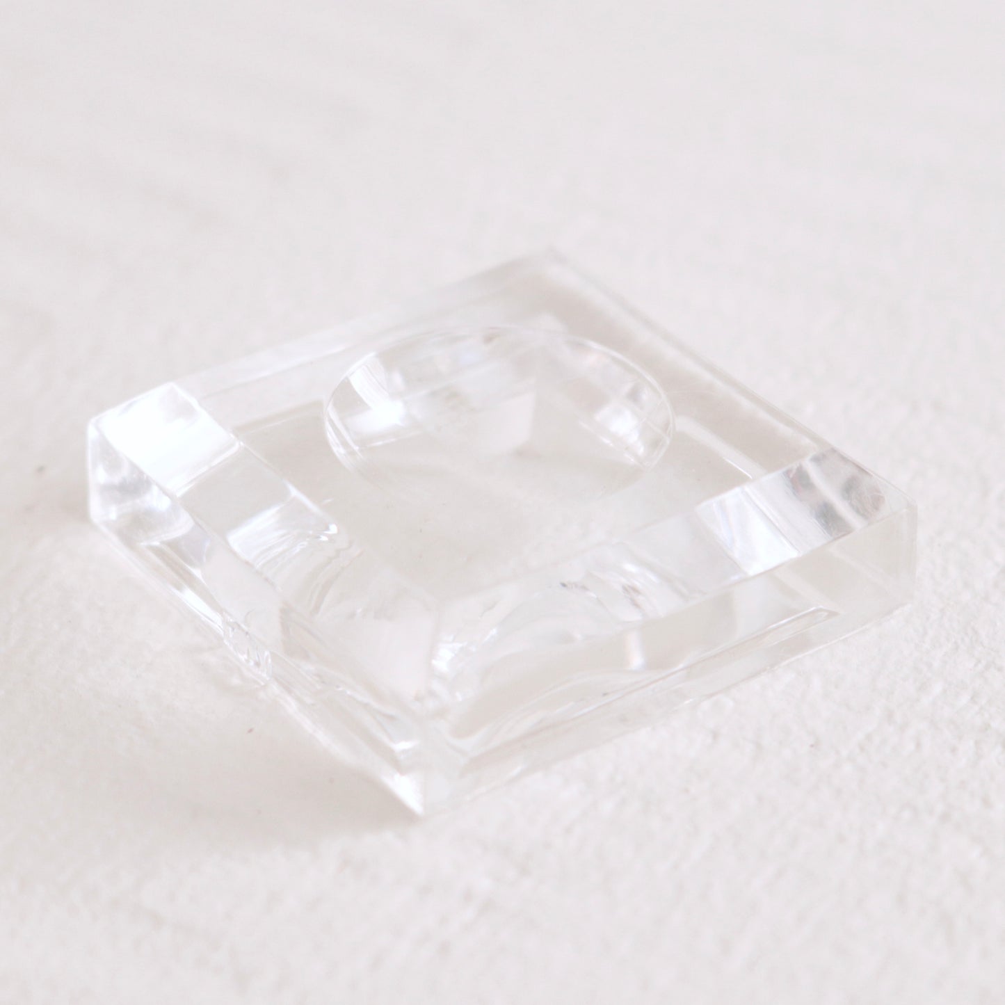 Clear Acrylic Display Stand For Crystal Spheres | Beveled 1.5" Square w/ Dimple